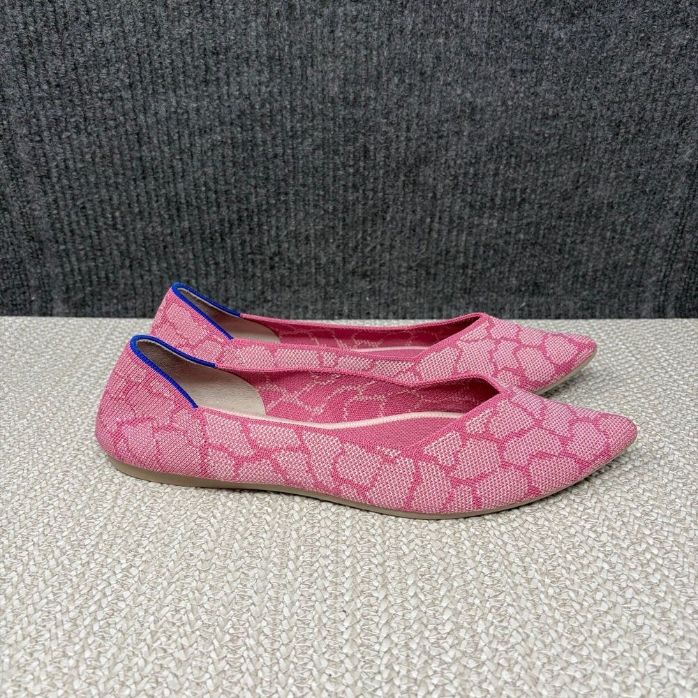 Rothy’s The Point Flats Rose Quartz Unicorn Pink Knit Women’s 10.5 - Picture 2 of 7